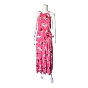 ANN TAYLOR LOFT Womens Size Small Sleeveless Belted Floral Print Maxi Sun Dress
